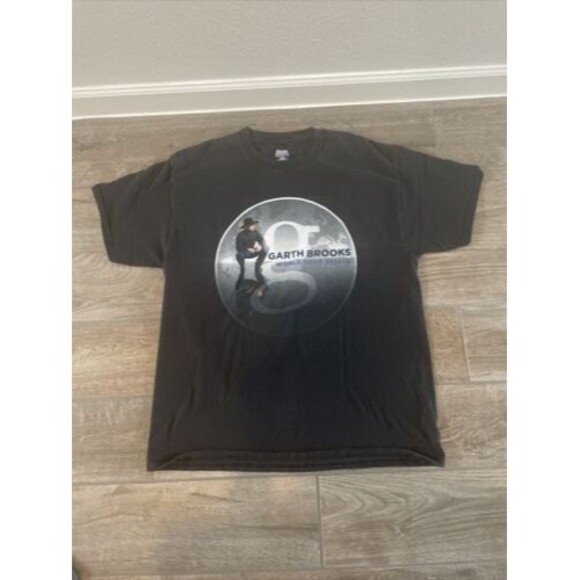 Garth Brooks 2014-15 World Tour Mens Large Black T Shirt Hanes - Picture 1 of 5